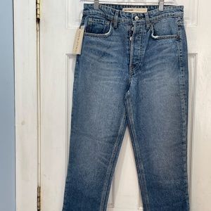 Grlfnd The Karolina High Rise Straight Crop Blue Jeans Size 26